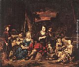 Charles Van Den Eycken Paintings - Portrait of a Family by Gerbrand van den Eeckhout
